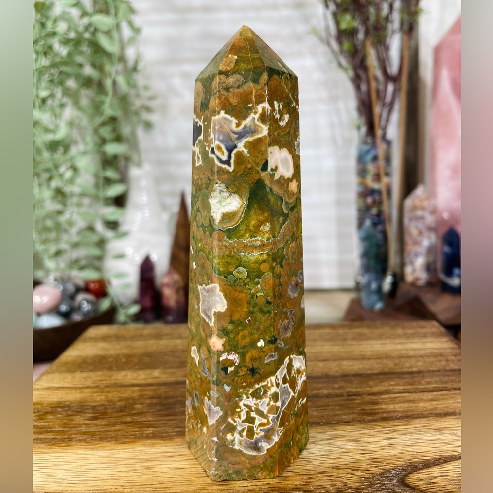 1139 Rainforest Jasper Crystal Tower
